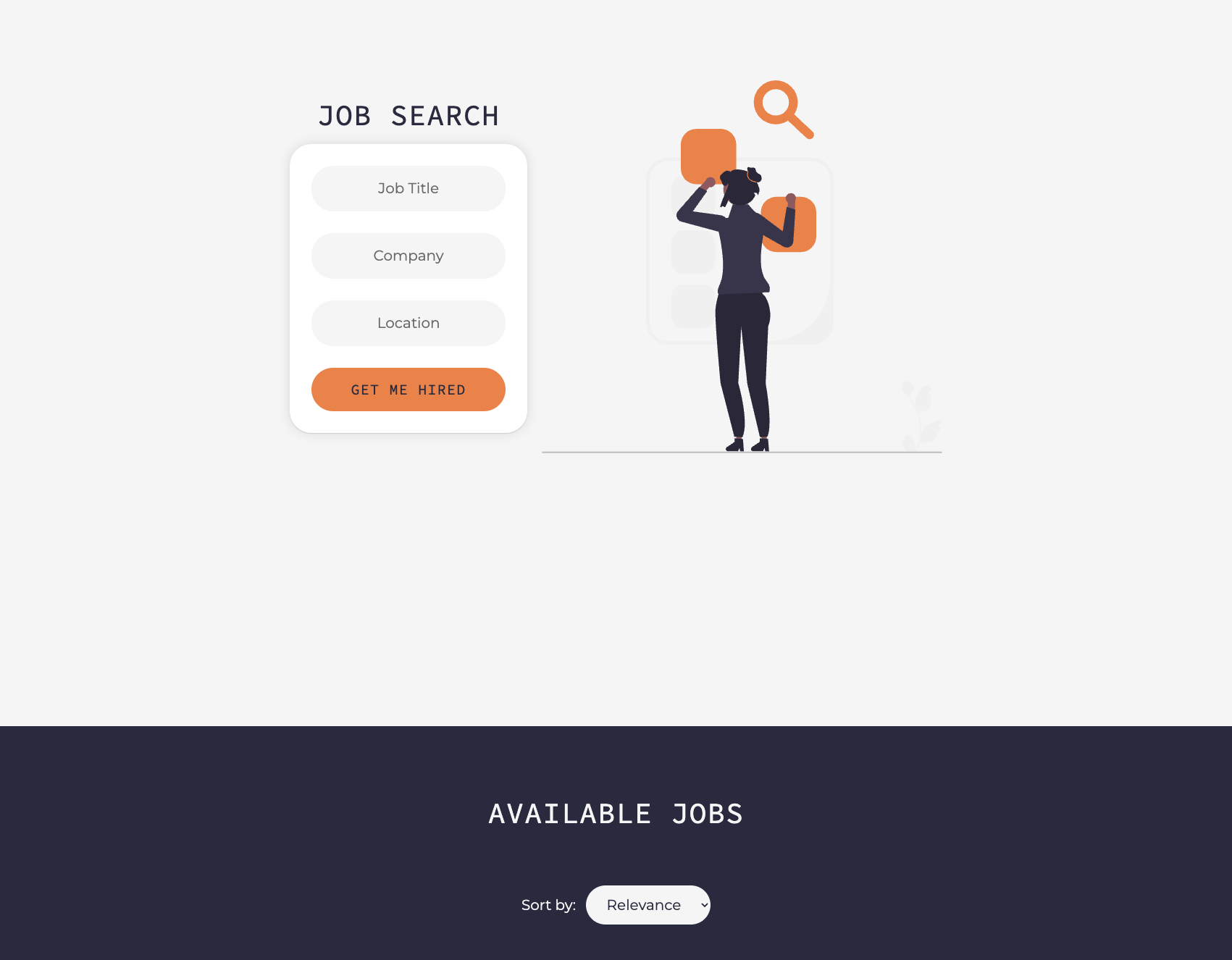 Screenshot of the JobSeekr website